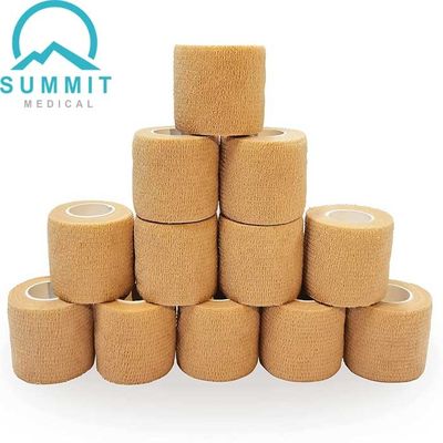 Hypoallergenic 5cmx4.5m NonWoven эластичный кохезионный прилипатель собственной личности повязки